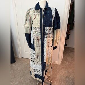Anthropologie Patchwork Long Sleeve Dress